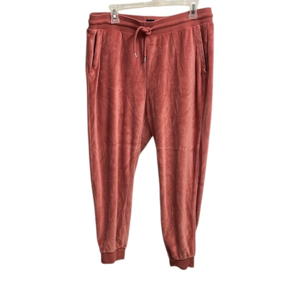 Dusty Pink Velvet Joggers Large super soft and comfy, cuffs above ankle